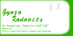gyozo radovits business card